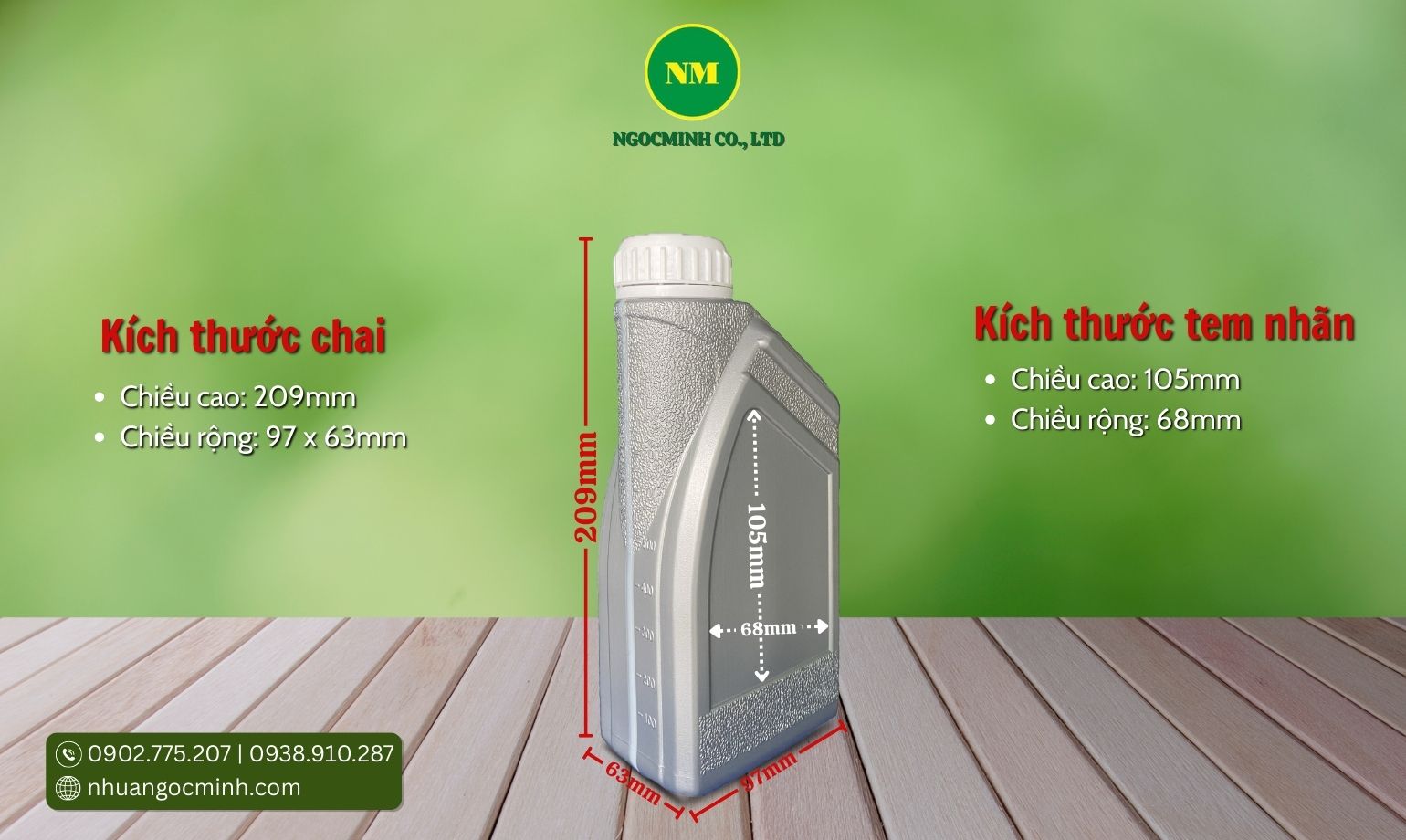 can nhựa đựng nhớt 800ml