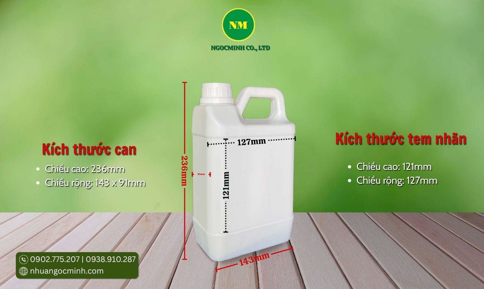can nhựa 2l