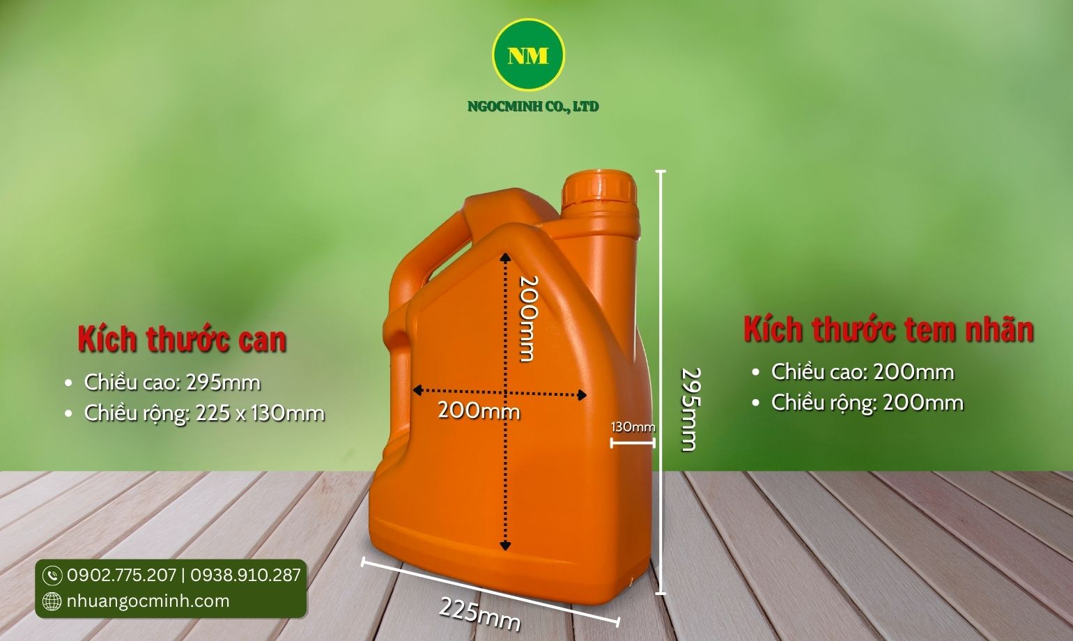 can nhựa hdpe 5 lít