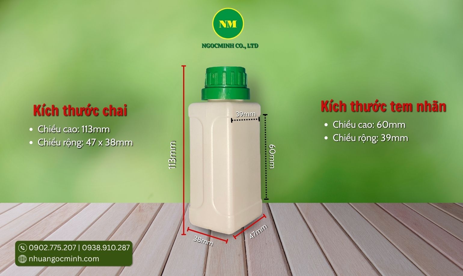 chai nhựa 100ml vuông