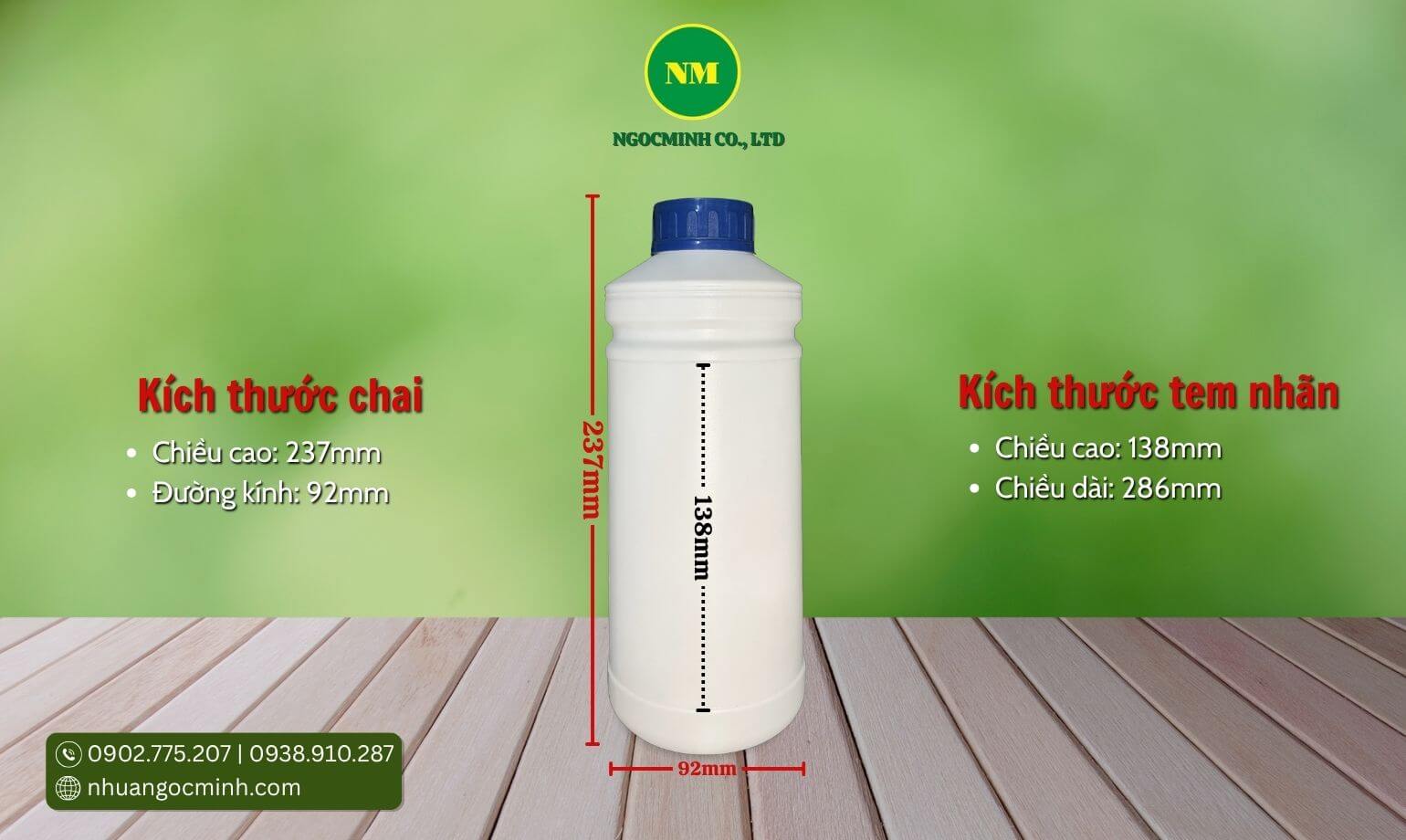 chai nhựa 1l đựng nông dược