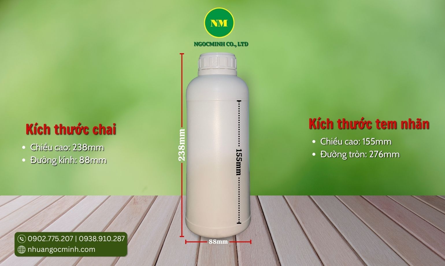 chai nhựa 1l đựng thuốc thủy sản