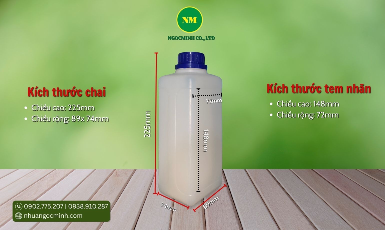 chai nhựa hdpe 1 lít vuông 