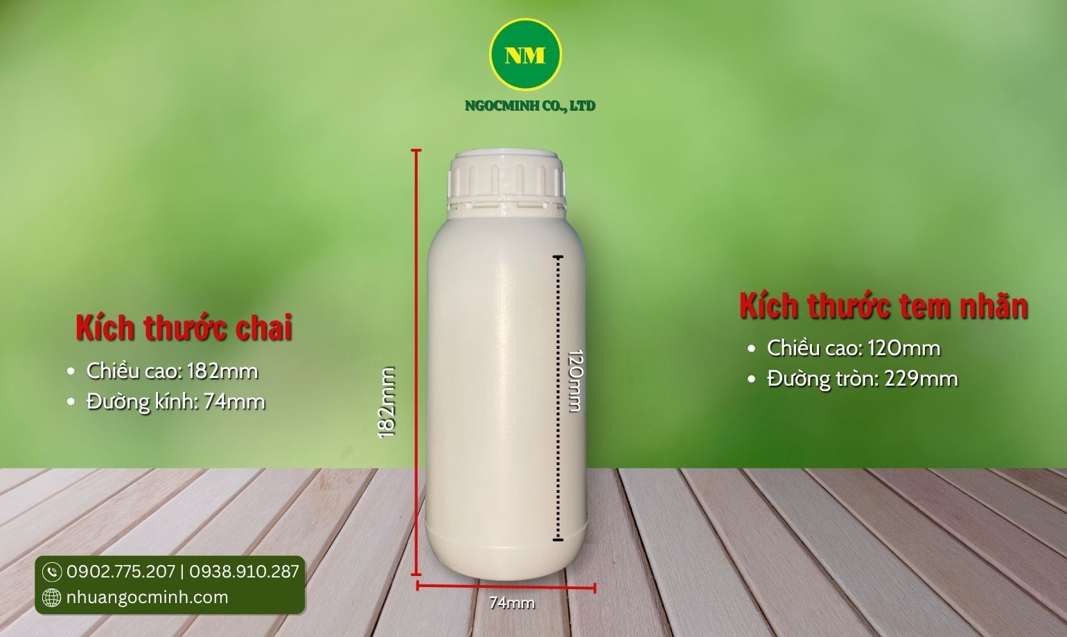 chai nhựa 500ml miệng rộng