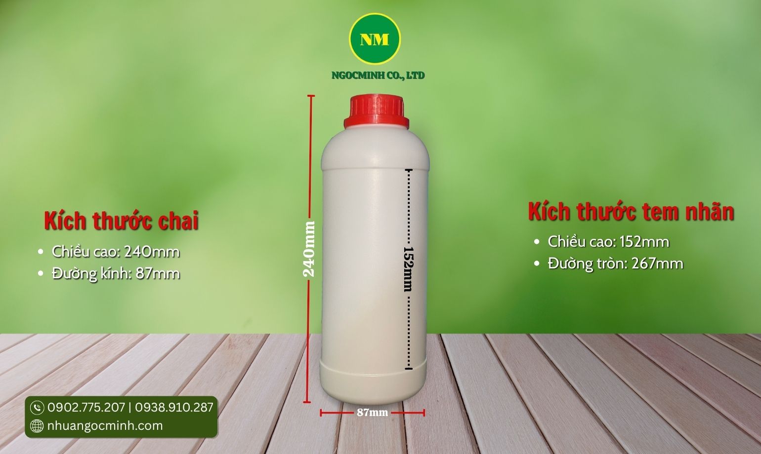 chai nhựa hdpe 1 lít đựng hóa chất