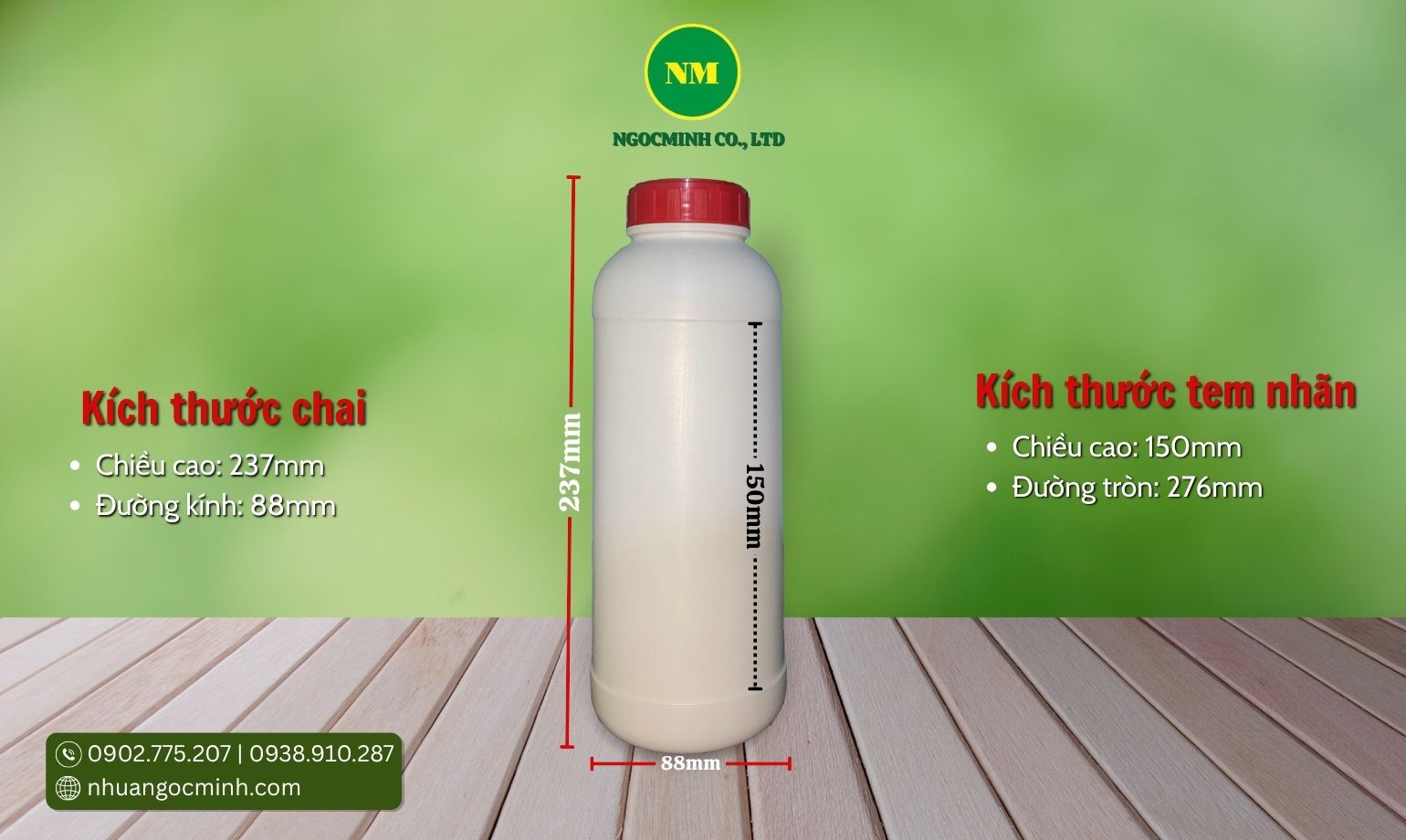 chai nhựa hdpe 1l đựng phân bón