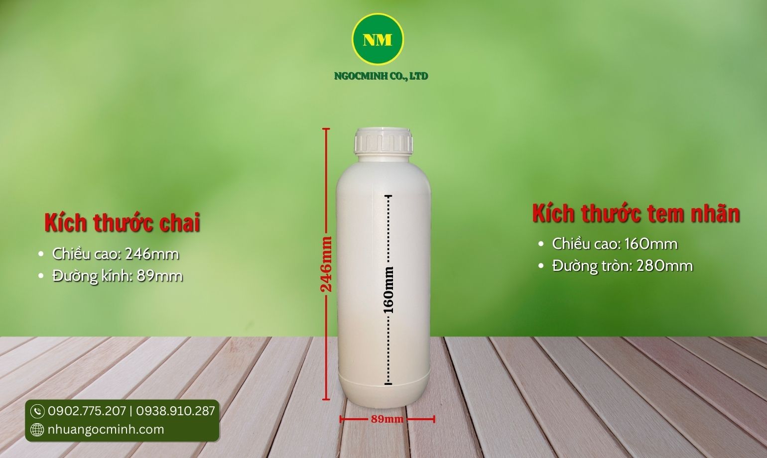 chai nhựa hdpe 1 lít tròn