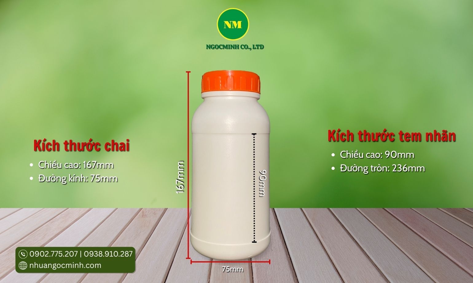 chai nhựa hdpe 500ml đựng nông dược