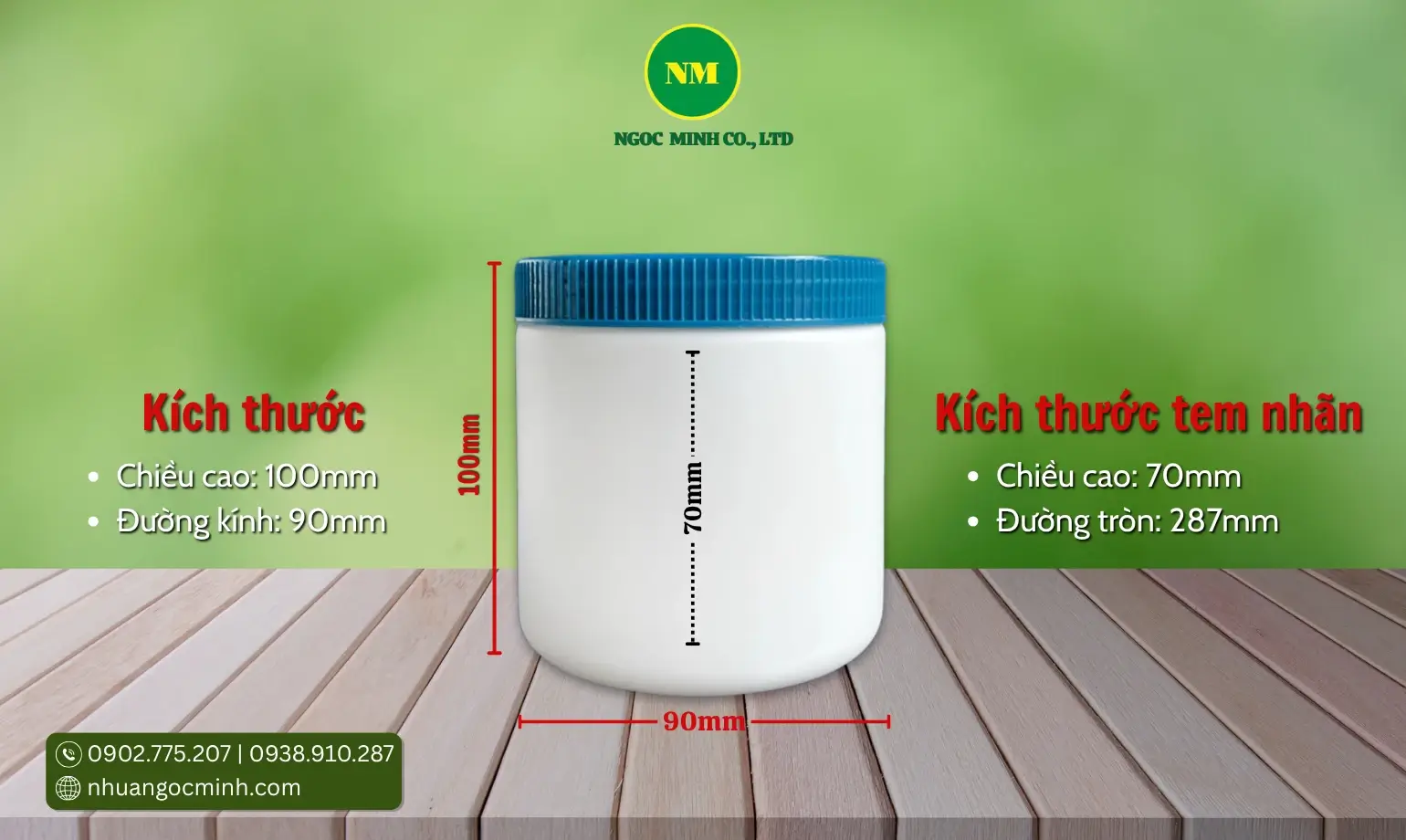 thông số kỹ thuật hủ nhựa 200g