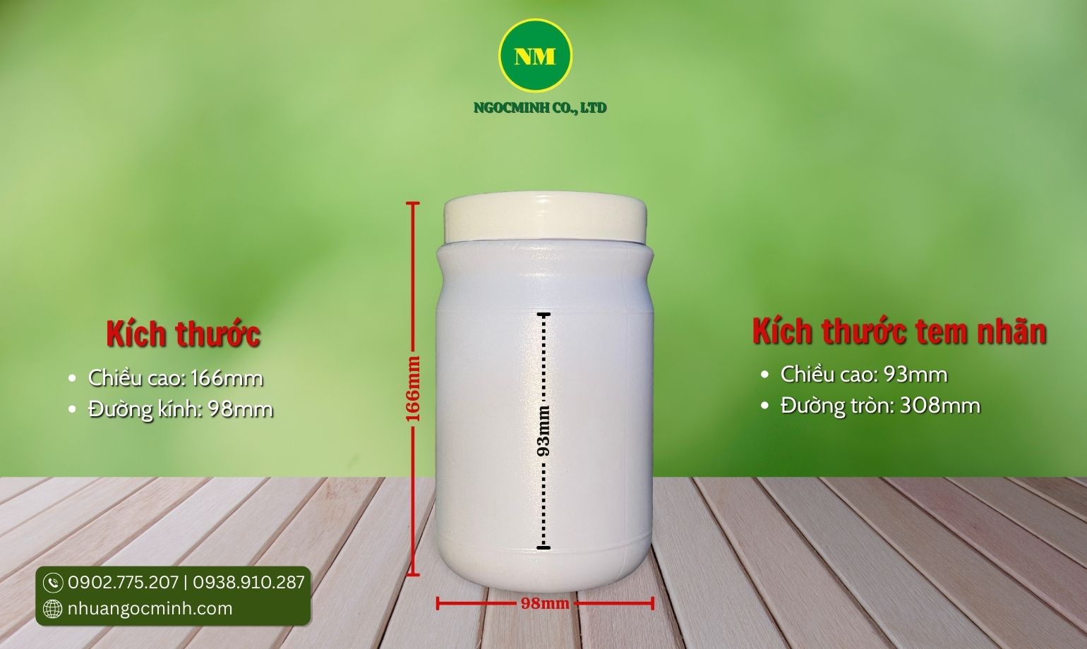 hủ nhựa 500g đựng phân bón