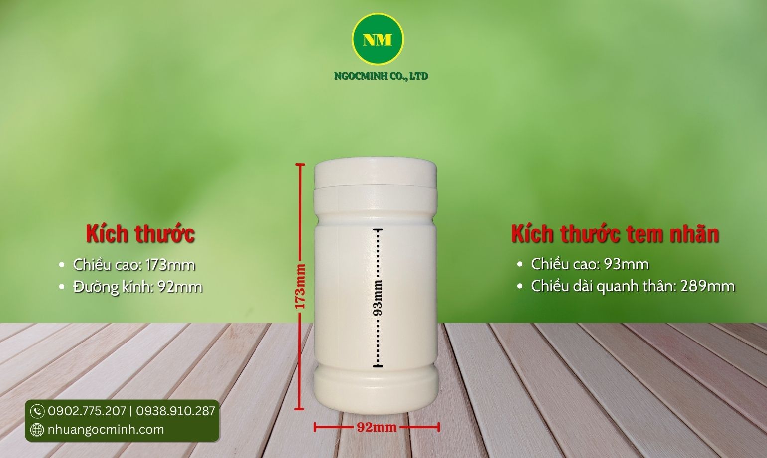 hủ nhựa hdpe 500g có ngấn