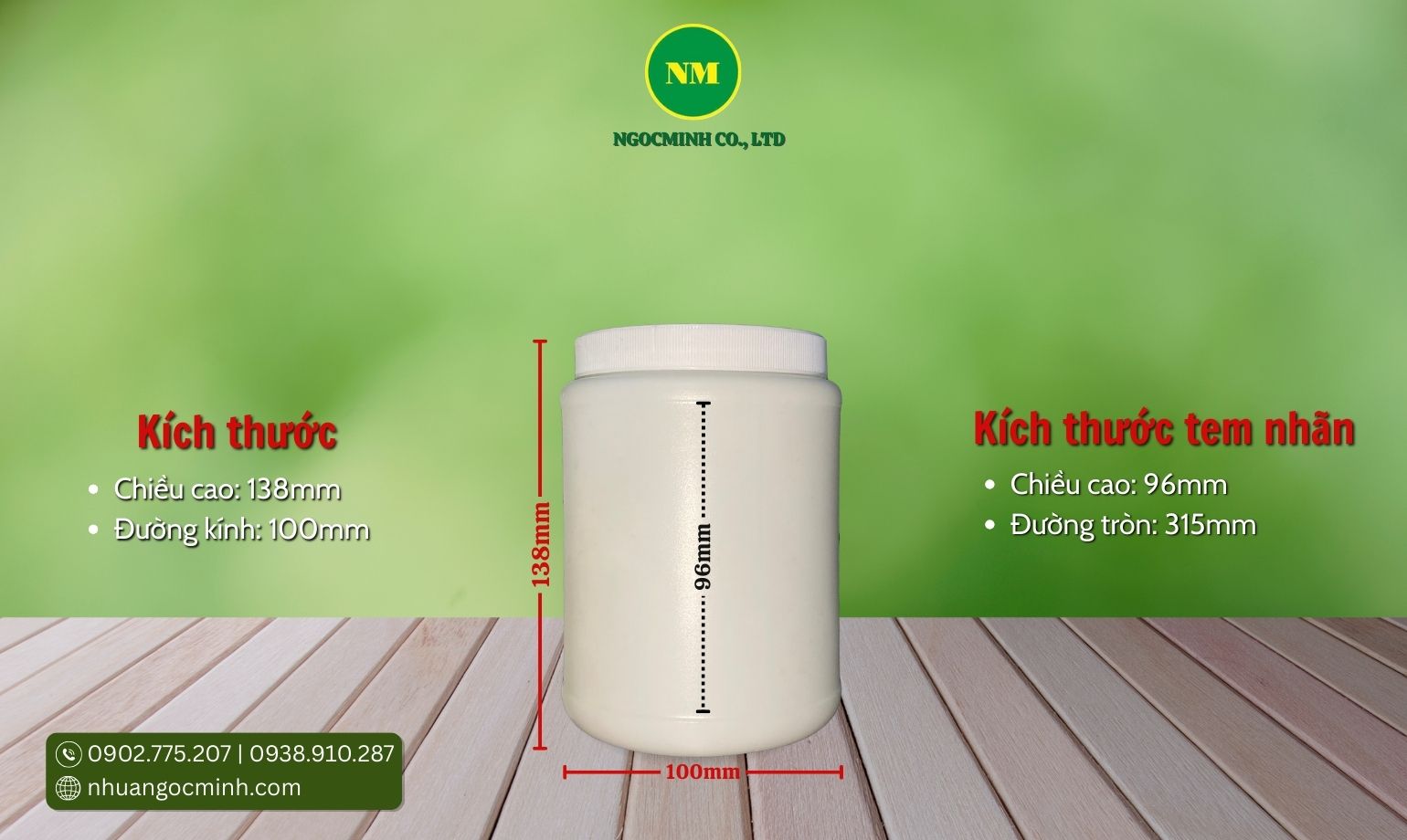 hủ nhựa hdpe 500g đựng bột