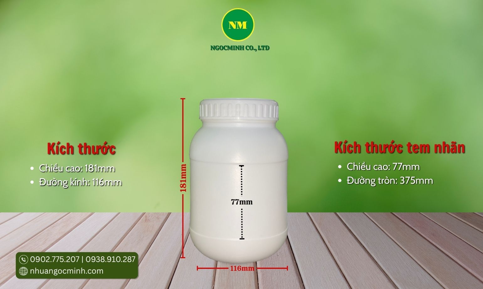 hủ nhựa 1kg tròn