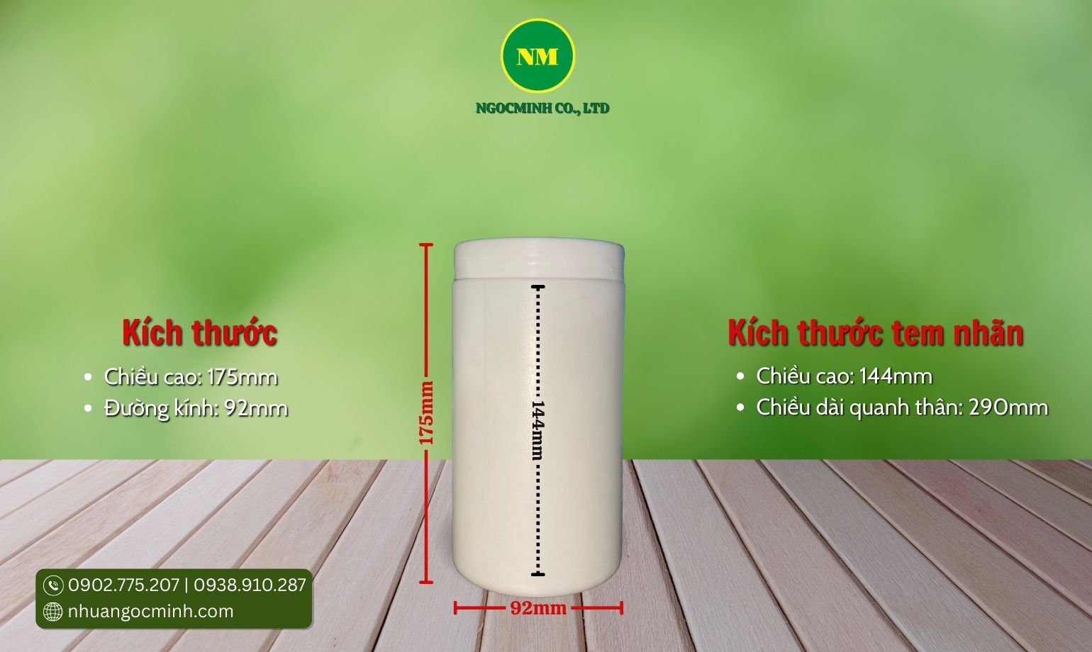 hủ nhựa 500g cao đựng bột