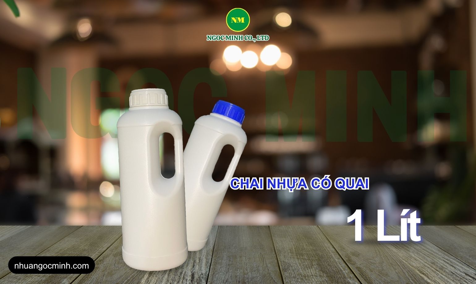 chai nhựa hdpe 1 lít tròn có quai