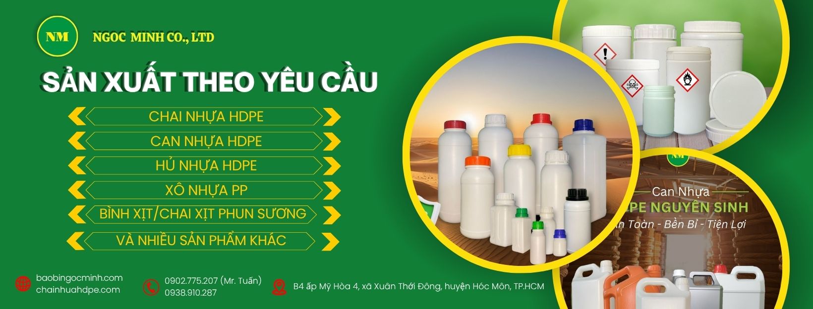 công ty sản xuất chai nhựa, can nhựa nguyên chất